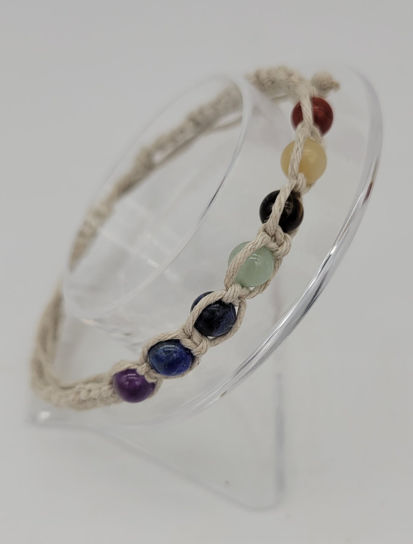 7 Chakra Crystal Gemstone Hemp Bracelet