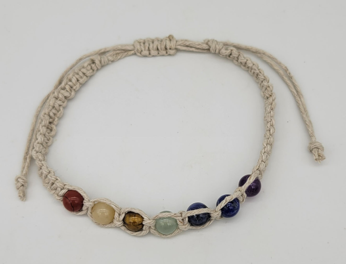 7 Chakra Crystal Gemstone Hemp Bracelet