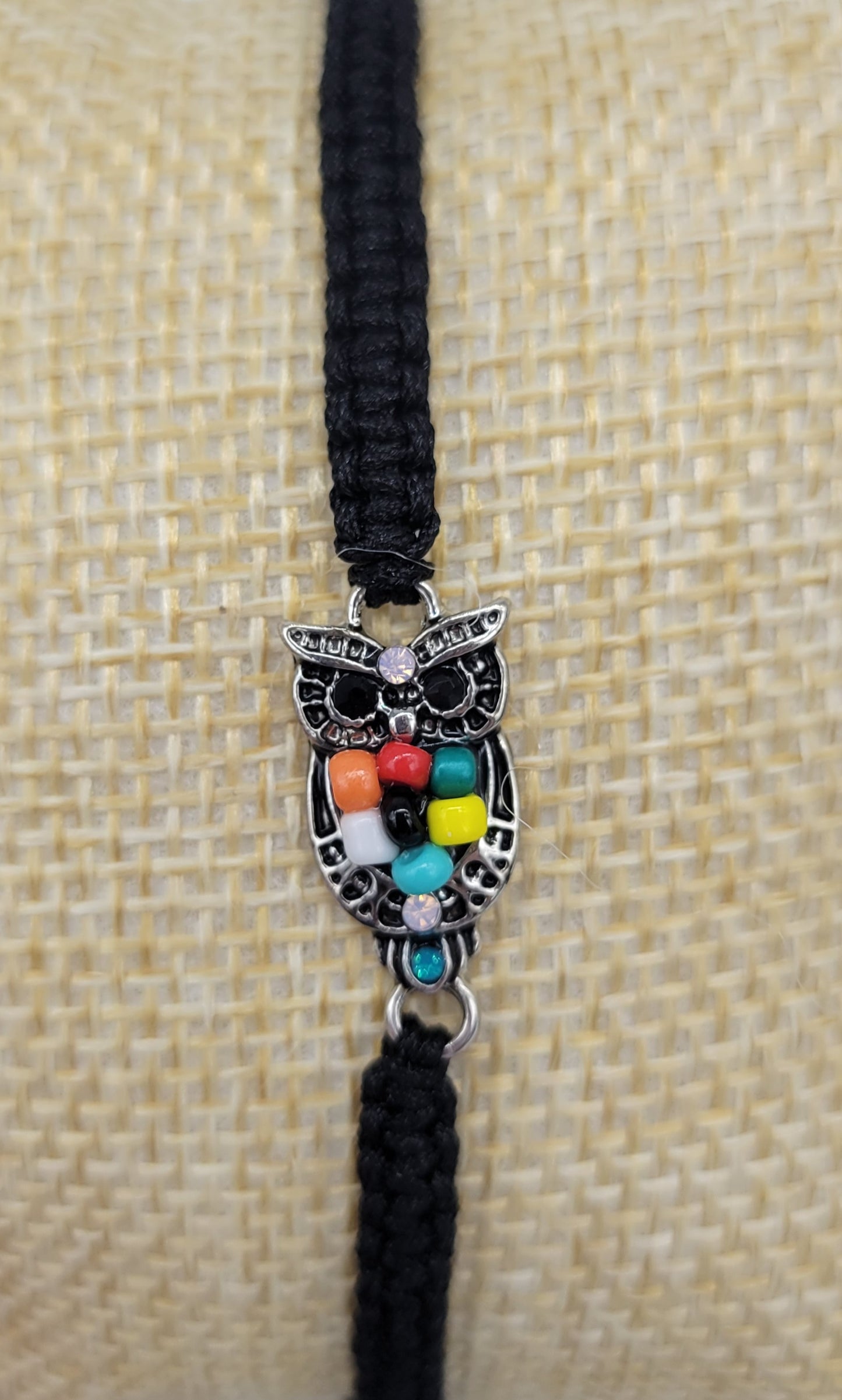 Black Adjustable Owl Bracelet