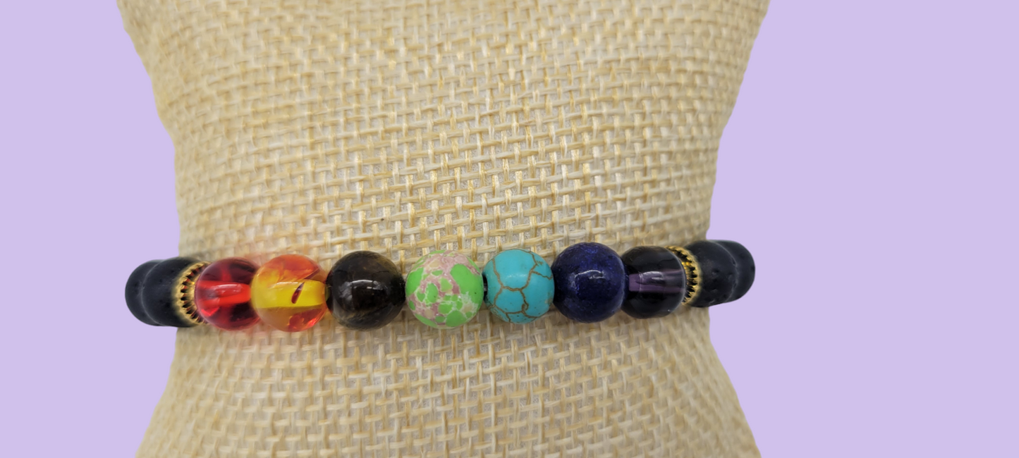Chakra Bracelets Brown Healing Stones Stretch Bracelet