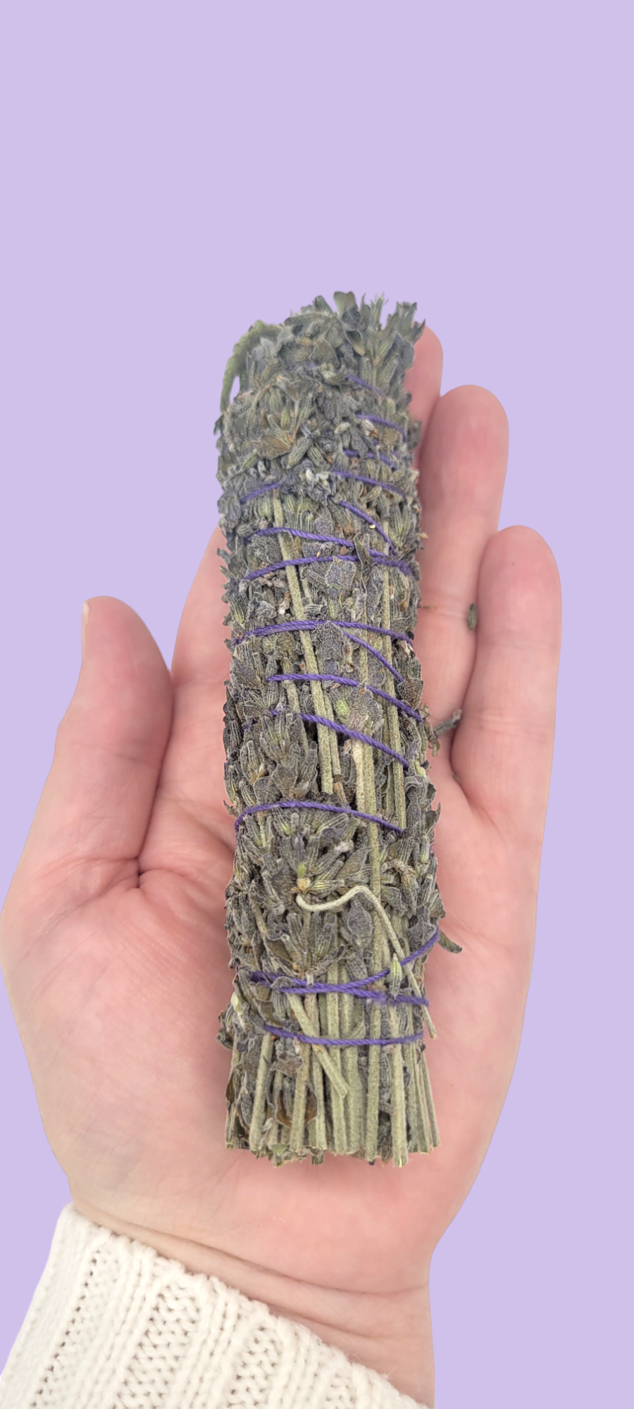 Lavender Sage Herb Wand 4"