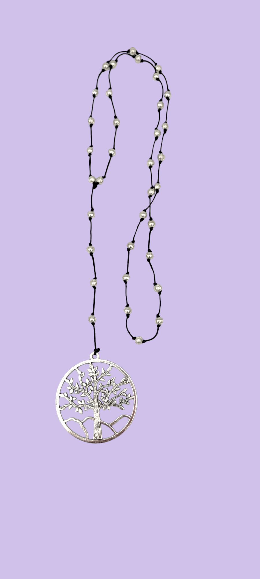 Tree of Life Necklace on Black Cord